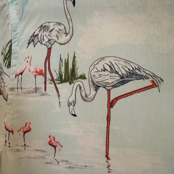 Denim and Flower Ricky Singh Button Down Shirt Flamingo Button Down Sz M - Picture 4 of 6